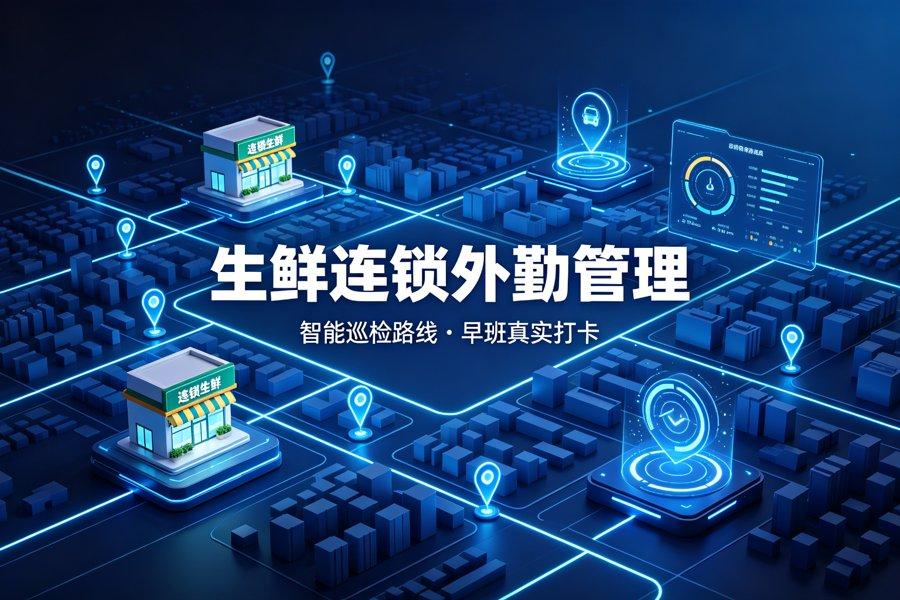 生鲜连锁门店巡检员怎么管：巡检路线混乱、早班打卡难监管